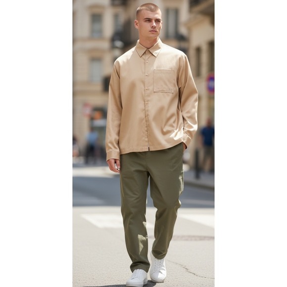 MODE OF ONE Other - Mode of One E9801  Men's Relaxed-Fit Button-up Shirt Cinnamon Brûlée  Size S